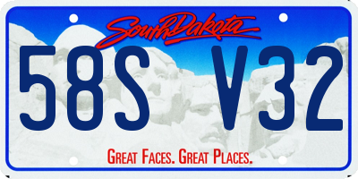 SD license plate 58SV32