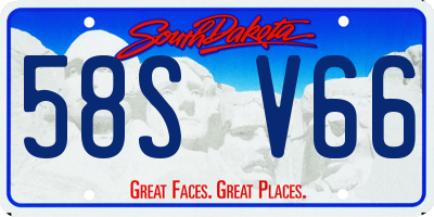 SD license plate 58SV66