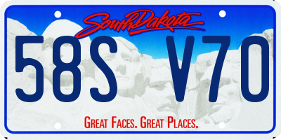 SD license plate 58SV70