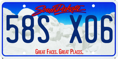 SD license plate 58SX06
