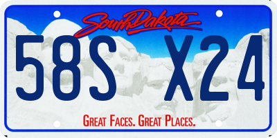 SD license plate 58SX24