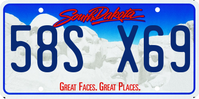 SD license plate 58SX69