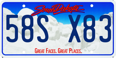 SD license plate 58SX83