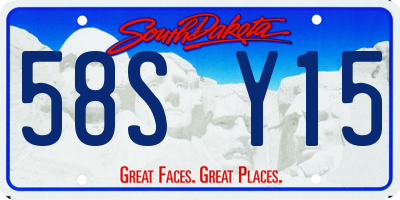 SD license plate 58SY15