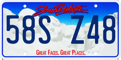 SD license plate 58SZ48