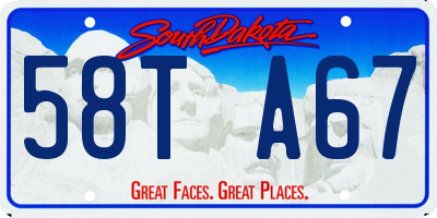 SD license plate 58TA67