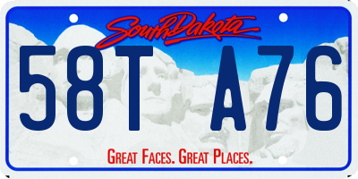 SD license plate 58TA76