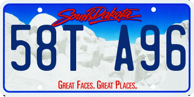 SD license plate 58TA96