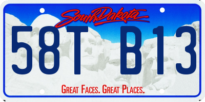 SD license plate 58TB13