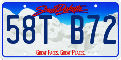 SD license plate 58TB72