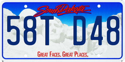 SD license plate 58TD48