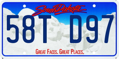 SD license plate 58TD97