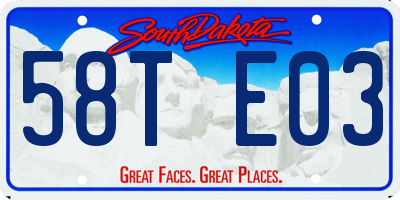 SD license plate 58TE03