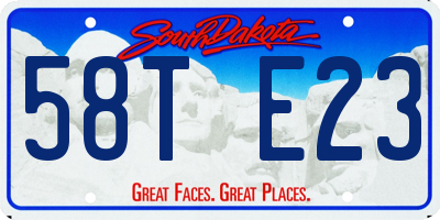 SD license plate 58TE23