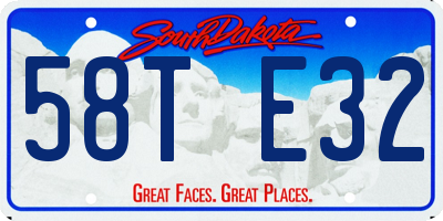SD license plate 58TE32