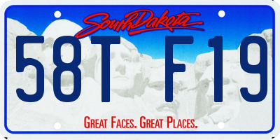 SD license plate 58TF19