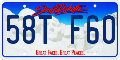 SD license plate 58TF60