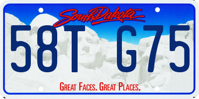 SD license plate 58TG75