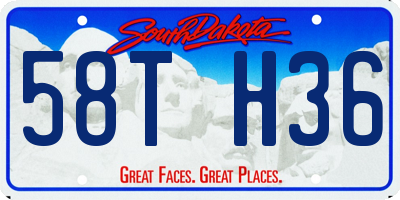 SD license plate 58TH36