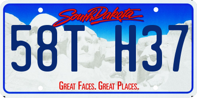 SD license plate 58TH37