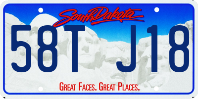 SD license plate 58TJ18