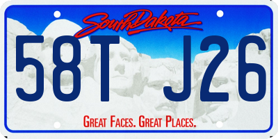SD license plate 58TJ26