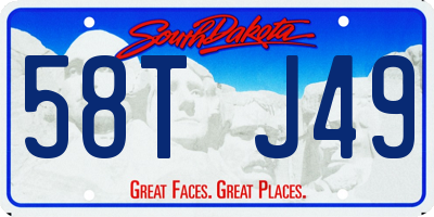 SD license plate 58TJ49