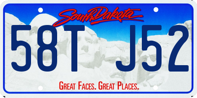 SD license plate 58TJ52