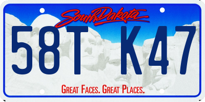 SD license plate 58TK47