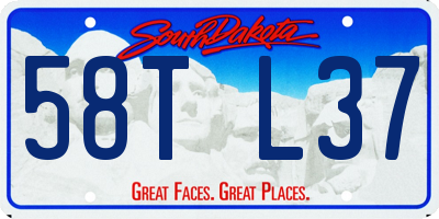SD license plate 58TL37