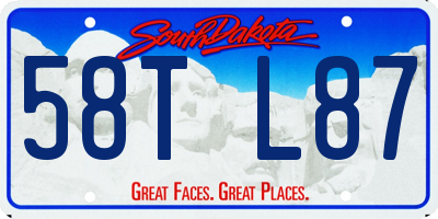 SD license plate 58TL87
