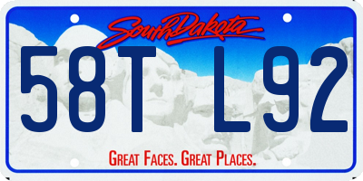 SD license plate 58TL92