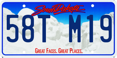 SD license plate 58TM19
