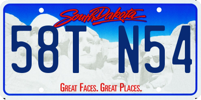 SD license plate 58TN54
