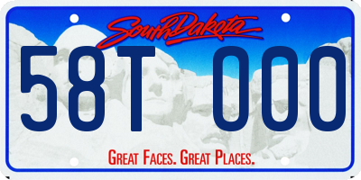 SD license plate 58TO00