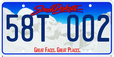 SD license plate 58TO02