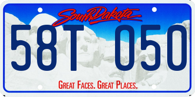 SD license plate 58TO50