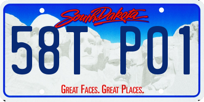 SD license plate 58TP01