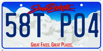 SD license plate 58TP04