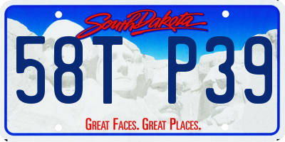 SD license plate 58TP39