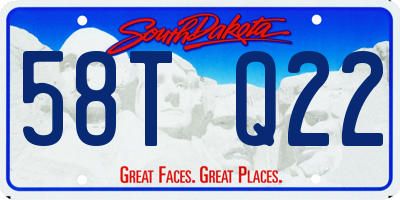 SD license plate 58TQ22