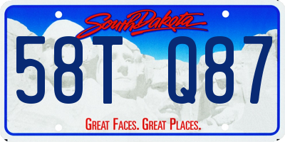 SD license plate 58TQ87