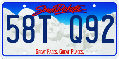 SD license plate 58TQ92