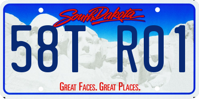 SD license plate 58TR01
