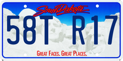 SD license plate 58TR17