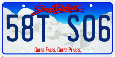 SD license plate 58TS06