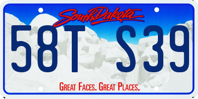 SD license plate 58TS39