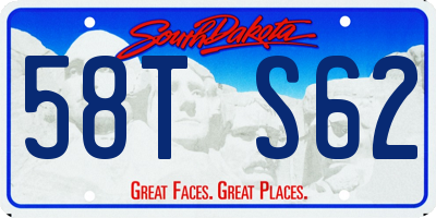 SD license plate 58TS62