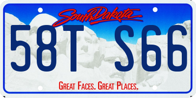 SD license plate 58TS66
