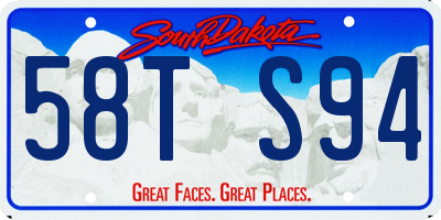 SD license plate 58TS94